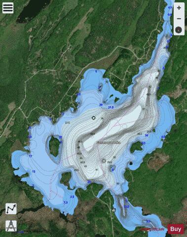 Gananoque Lake depth contour Map - i-Boating App - Satellite