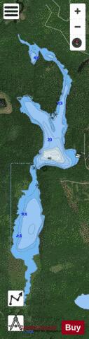 Big Bissett Lake depth contour Map - i-Boating App - Satellite
