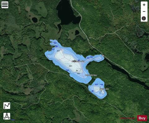 Couchain Lake depth contour Map - i-Boating App - Satellite