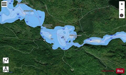 White Mountain Bay depth contour Map - i-Boating App - Satellite