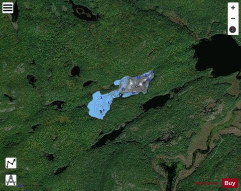 Godin Lake depth contour Map - i-Boating App - Satellite