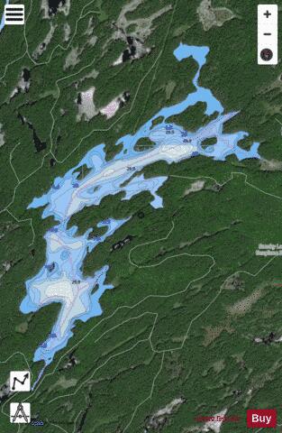 Smoky Lake depth contour Map - i-Boating App - Satellite