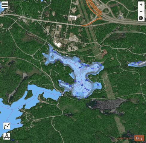Otter Lake depth contour Map - i-Boating App - Satellite