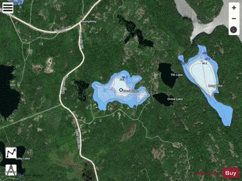 Brush Lake depth contour Map - i-Boating App - Satellite