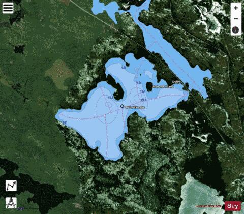 Roderick Lake depth contour Map - i-Boating App - Satellite