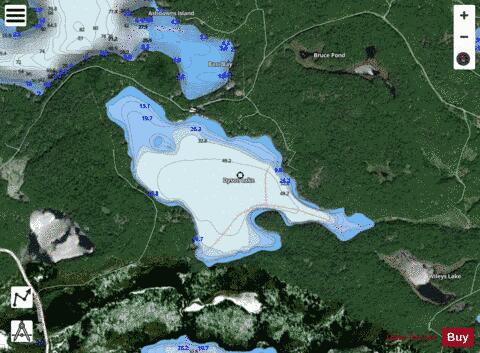 Dyson Lake depth contour Map - i-Boating App - Satellite