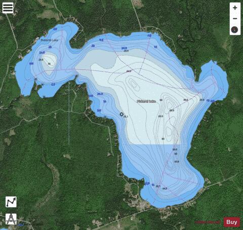 Pickerel Lake depth contour Map - i-Boating App - Satellite