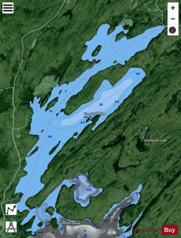 Kingsford Lake depth contour Map - i-Boating App - Satellite