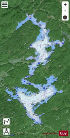 Crotch Lake depth contour Map - i-Boating App - Satellite