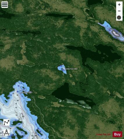 LittleFox Lake depth contour Map - i-Boating App - Satellite