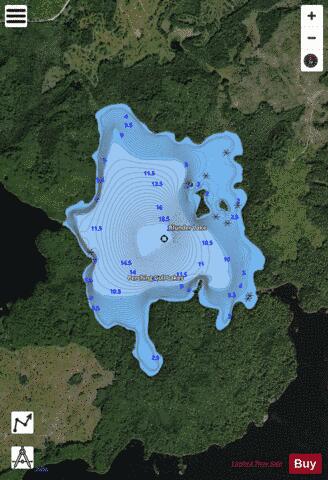 Blunder Lake depth contour Map - i-Boating App - Satellite