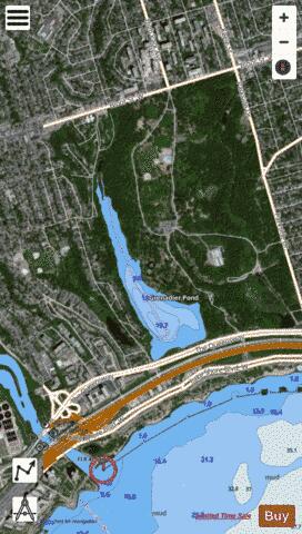 Grenadier Pond depth contour Map - i-Boating App - Satellite