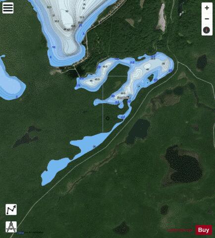Saw Lake depth contour Map - i-Boating App - Satellite