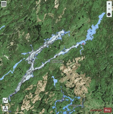 Missinaibi Lake depth contour Map - i-Boating App - Satellite