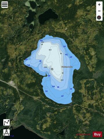 Fortune Lake depth contour Map - i-Boating App - Satellite