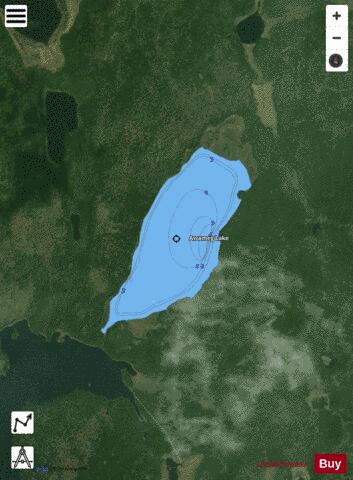 Awameg Lake depth contour Map - i-Boating App - Satellite