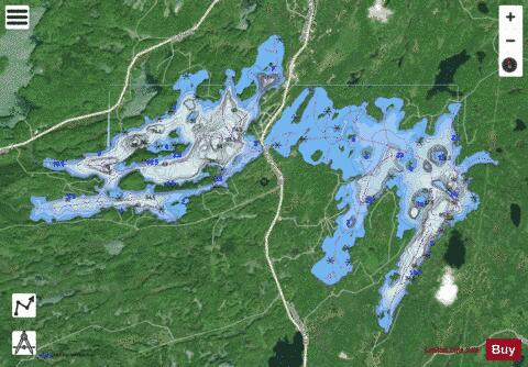 Sharbot Lake depth contour Map - i-Boating App - Satellite