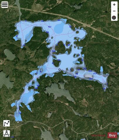 Pelicanpouch Lake depth contour Map - i-Boating App - Satellite