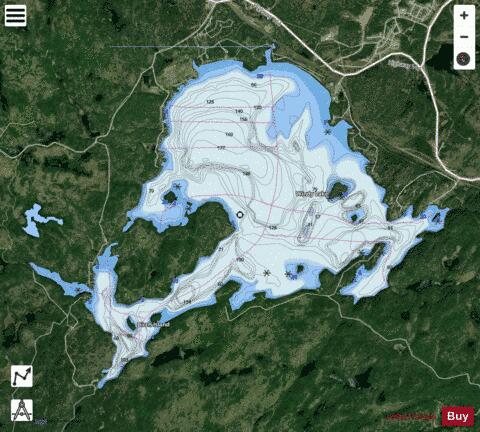 Windy Lake depth contour Map - i-Boating App - Satellite