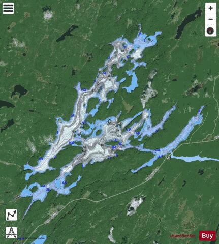 Tyson Lake depth contour Map - i-Boating App - Satellite