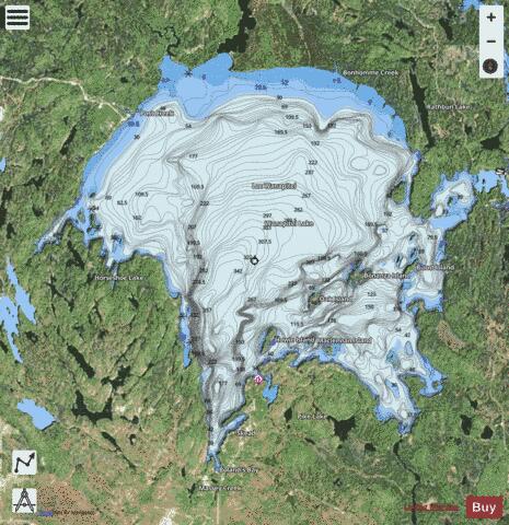 Wanapitei Lake depth contour Map - i-Boating App - Satellite