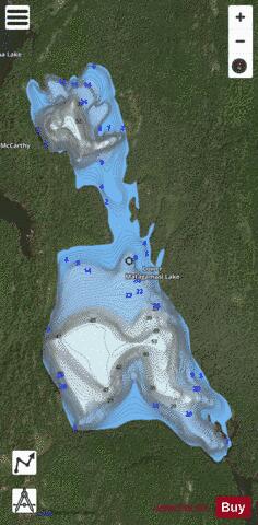 Lower Matagamasi Lake depth contour Map - i-Boating App - Satellite