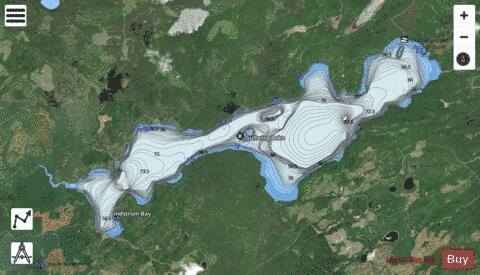 Gullwing Lake depth contour Map - i-Boating App - Satellite