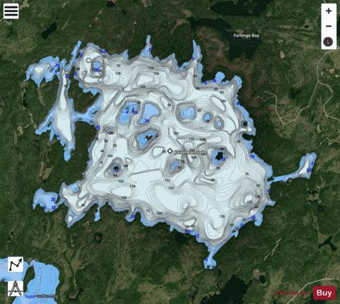 Kaiashkons Lake depth contour Map - i-Boating App - Satellite