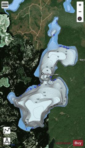 Sandbeach Lake depth contour Map - i-Boating App - Satellite