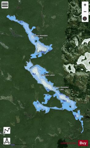 Klondyke Lakes depth contour Map - i-Boating App - Satellite