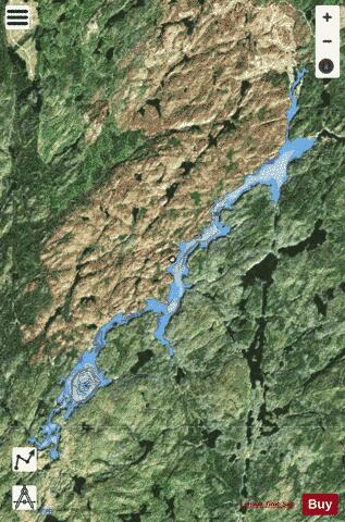 Kagiano Lake depth contour Map - i-Boating App - Satellite