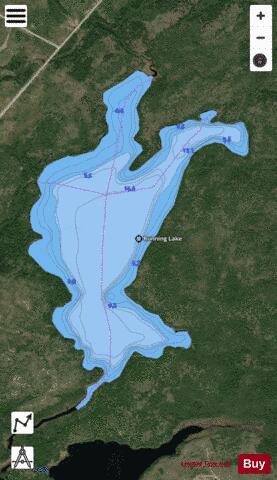 Running Lake depth contour Map - i-Boating App - Satellite