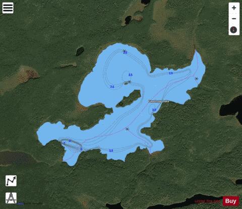 Fawthrop Lake depth contour Map - i-Boating App - Satellite