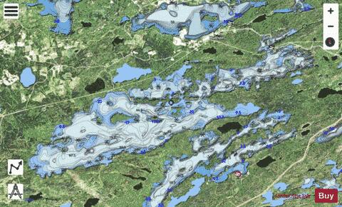 Big Vermilion Lake depth contour Map - i-Boating App - Satellite