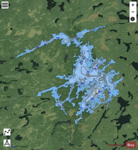 Whitestone Lake depth contour Map - i-Boating App - Satellite