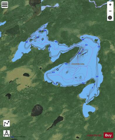 Obaskaka Lake depth contour Map - i-Boating App - Satellite