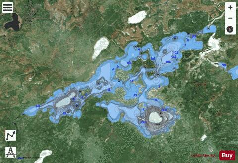 Bluffy Lake depth contour Map - i-Boating App - Satellite