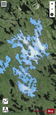 Irregular Lake depth contour Map - i-Boating App - Satellite
