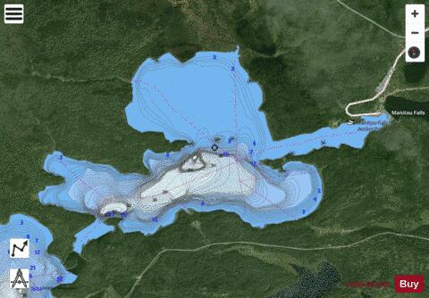 Barnston Lake depth contour Map - i-Boating App - Satellite