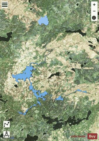 Hawley Lakes depth contour Map - i-Boating App - Satellite