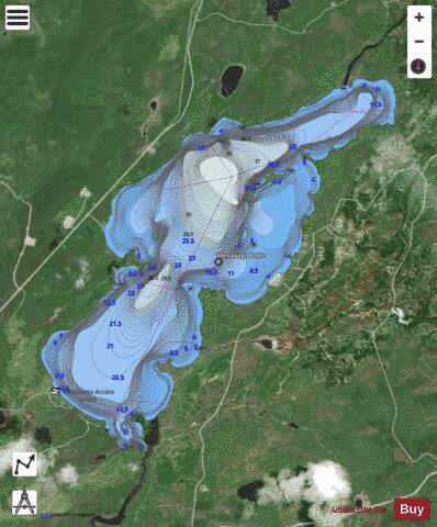 Wenasaga Lake depth contour Map - i-Boating App - Satellite