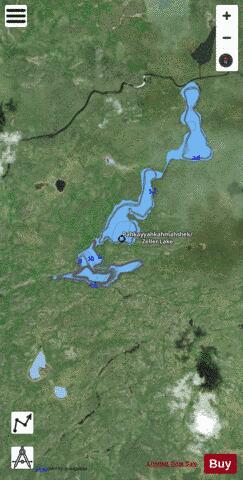 Zeller Lake depth contour Map - i-Boating App - Satellite