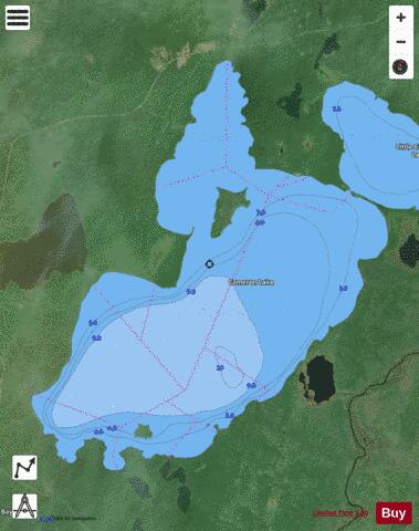 Cameron Lake depth contour Map - i-Boating App - Satellite