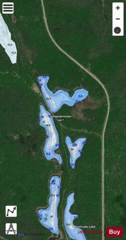 Sensenbrenner Lake depth contour Map - i-Boating App - Satellite
