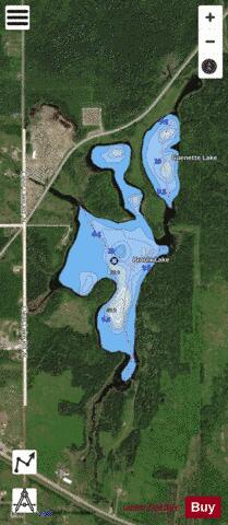 Proulx Lake depth contour Map - i-Boating App - Satellite