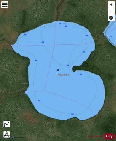 Campbell Lake depth contour Map - i-Boating App - Satellite