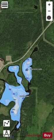 Guenette Lake depth contour Map - i-Boating App - Satellite