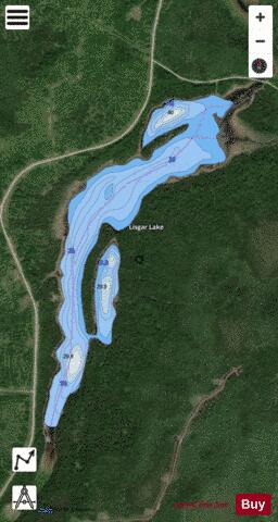 Lisgar Lake depth contour Map - i-Boating App - Satellite