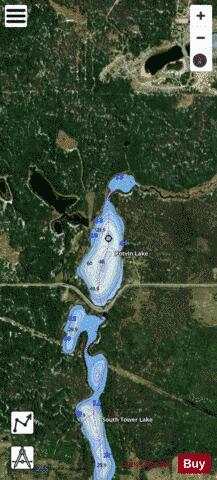 Potvin Lake depth contour Map - i-Boating App - Satellite