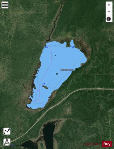 Waxatike Lake depth contour Map - i-Boating App - Satellite